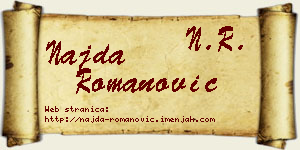 Najda Romanović vizit kartica